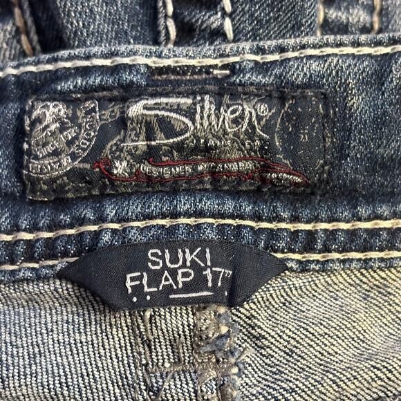 Silver Jeans Suki Bootcut Bling Flap Pockets Y2K Rhinestone Embellished 30/31 - Picture 13 of 16